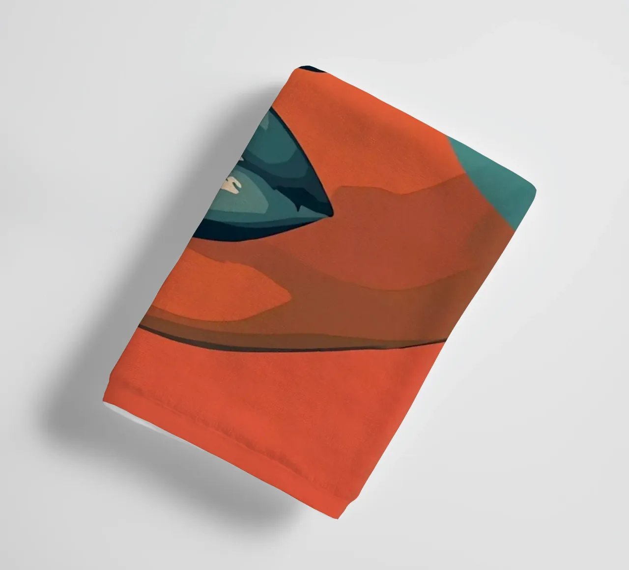 Woman's Face Portrait with Geometric Color Blocking towel by DesignDoodle