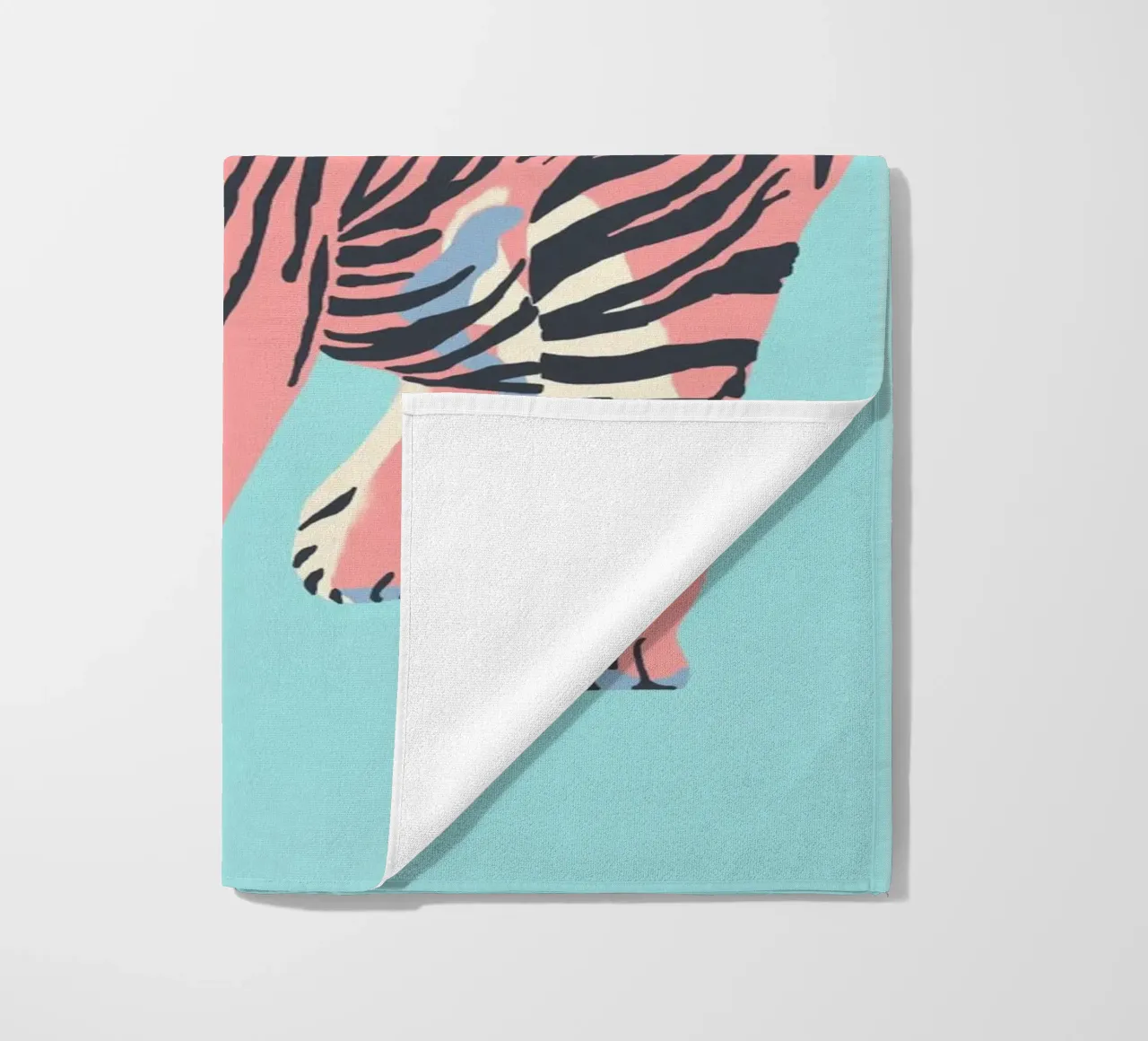 Stalking Tiger - Pastellfarben Strandtuch von Asha Designs