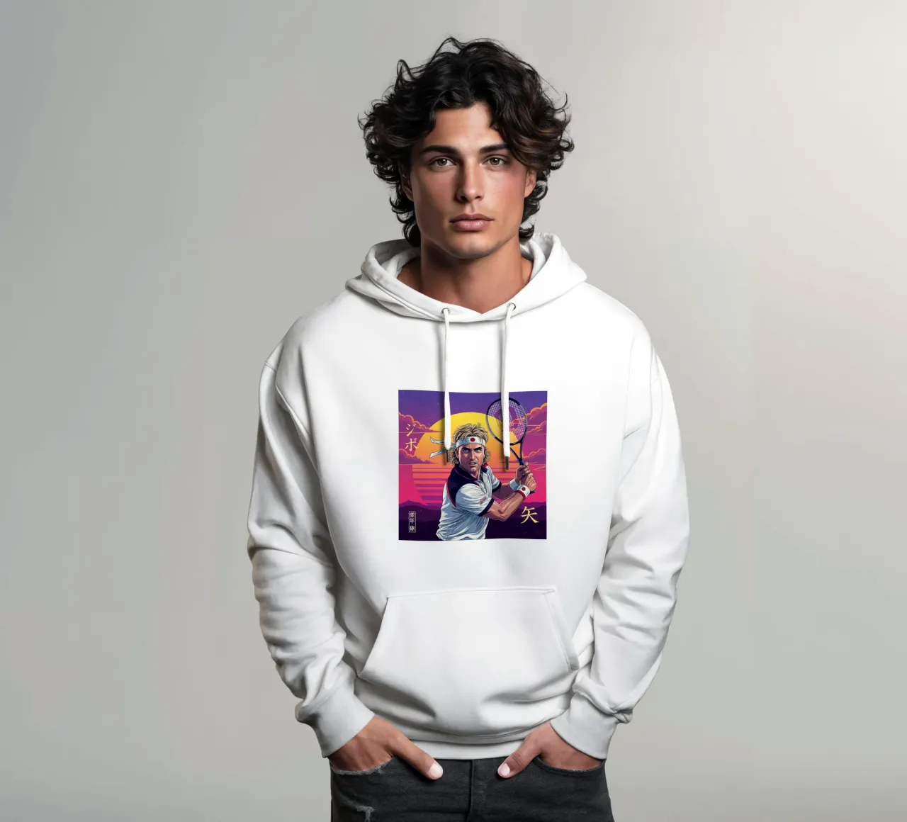 Andre Agassi - Retroarte giapponese #2 felpa con cappuccio da Lembayung art