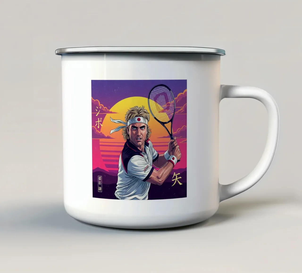 Andre Agassi - Retroarte giapponese #2 tazza in smalto da Lembayung art