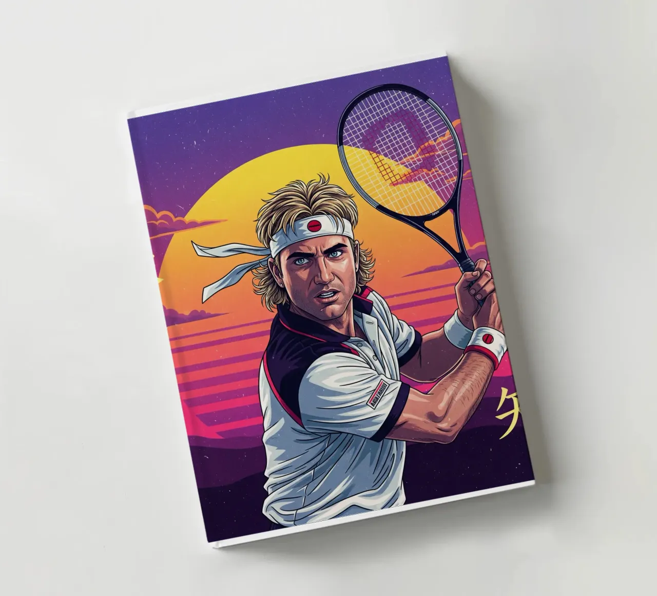 Andre Agassi - Japanese retro art #2 notebook by Lembayung art