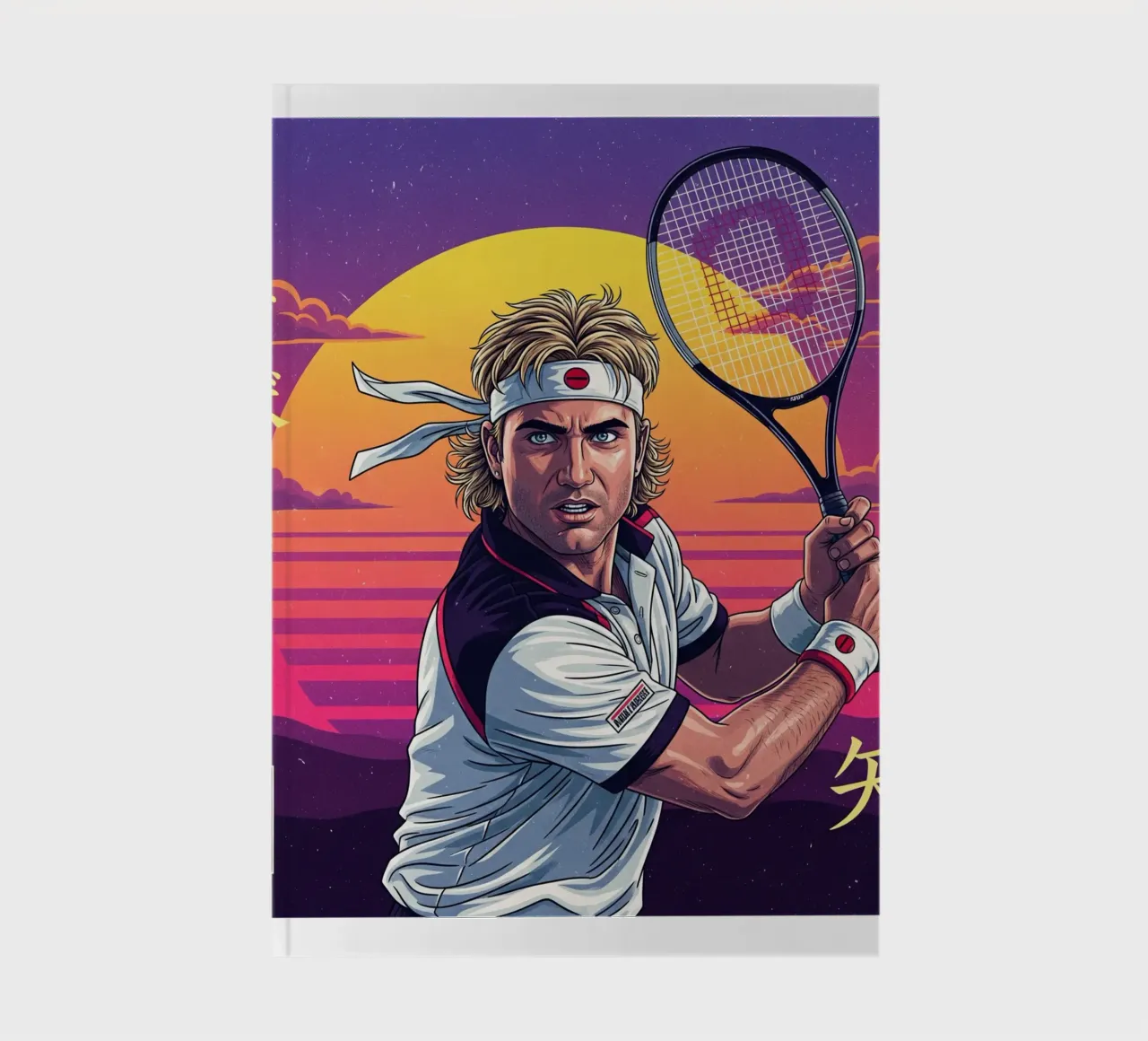 Andre Agassi - Japanese retro art #2 notebook by Lembayung art