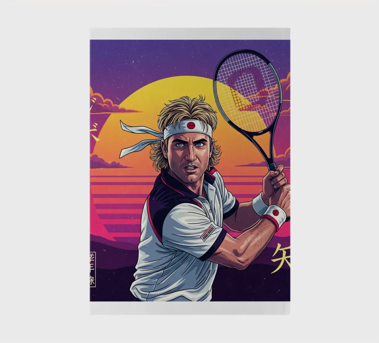 Andre Agassi - Japanese retro art #2 notebook by Lembayung art
