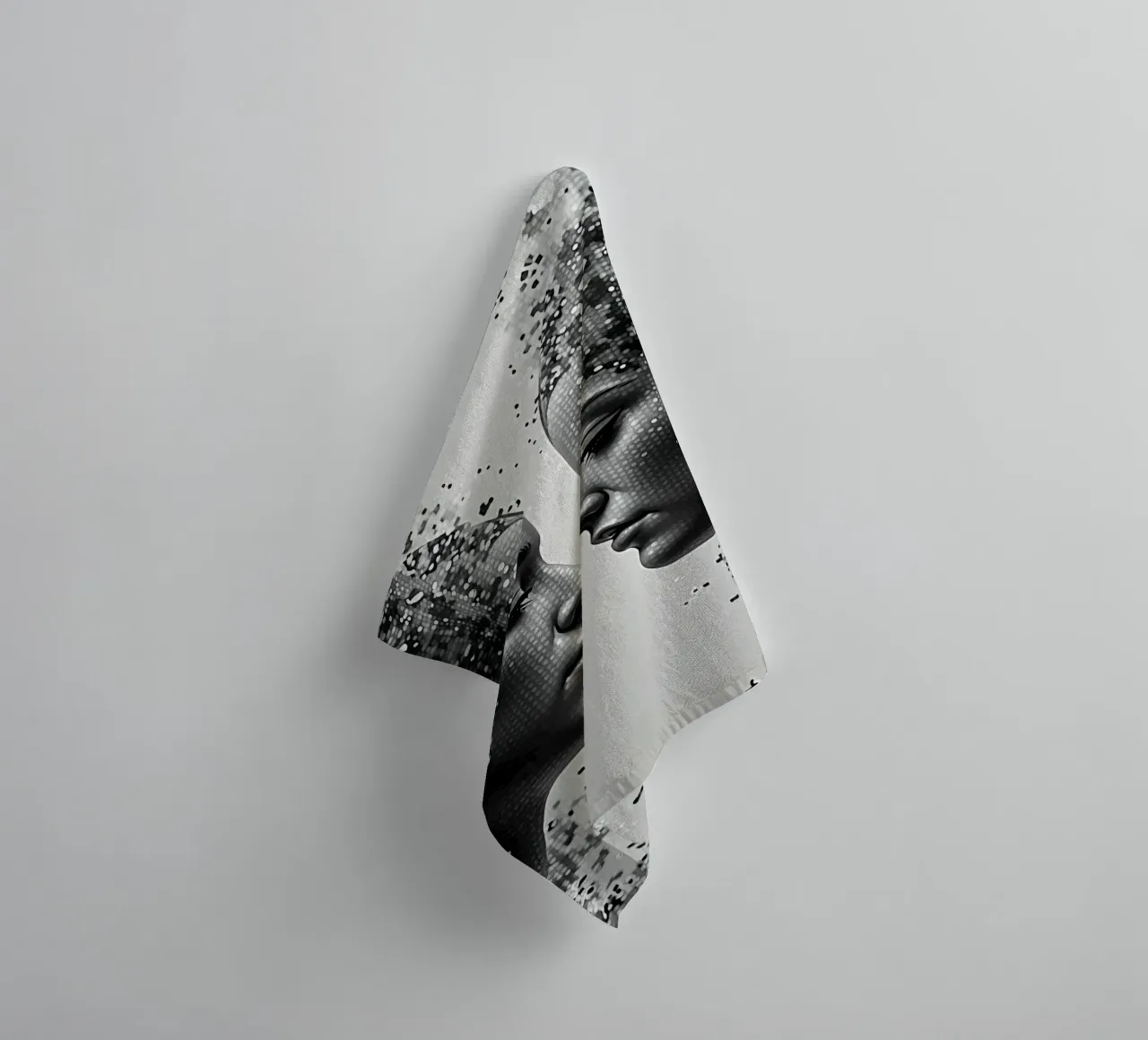 Mirror_image_grey_8 towel by AI-Portraits by LK