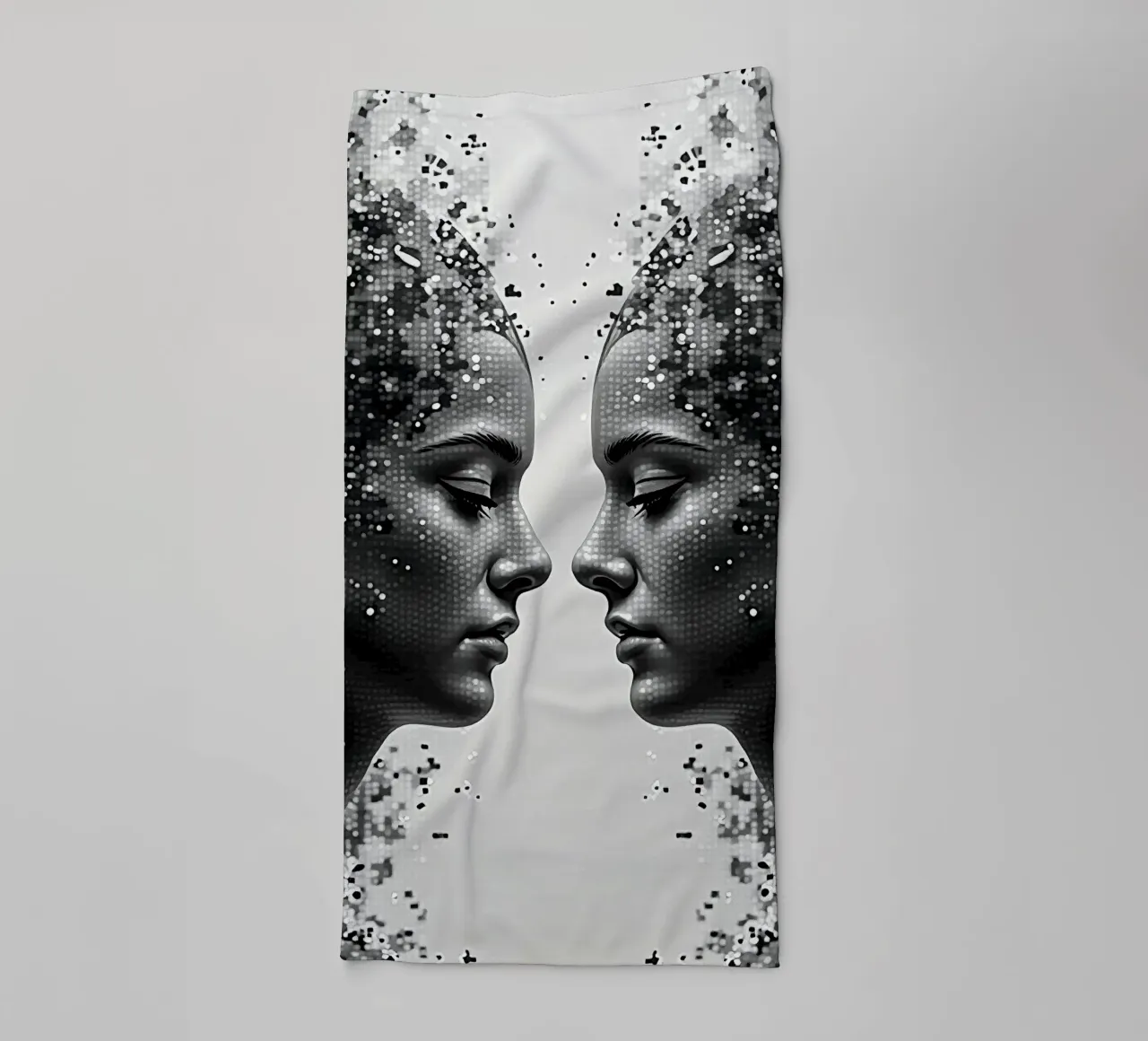 Mirror_image_grey_8 towel by AI-Portraits by LK