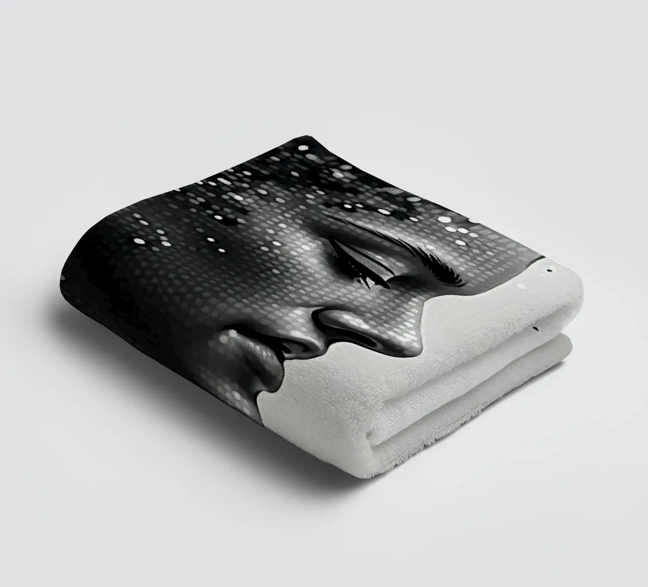 Mirror_image_grey_8 towel by AI-Portraits by LK
