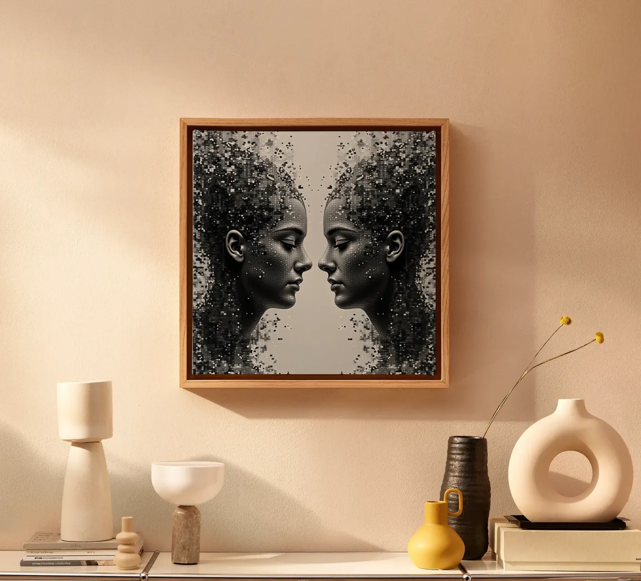 Mirror_image_grey_8 canvas by AI-Portraits by LK