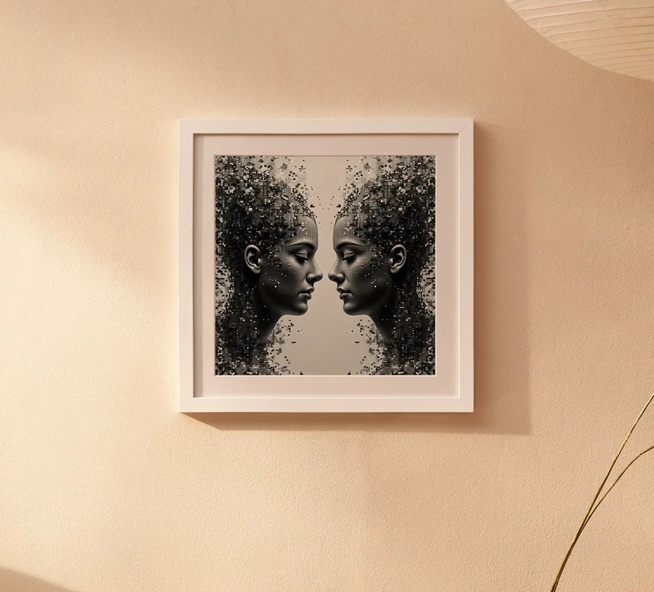 Immagine_specchio_grigio_8 poster con telaio in alluminio da AI-Portraits by LK