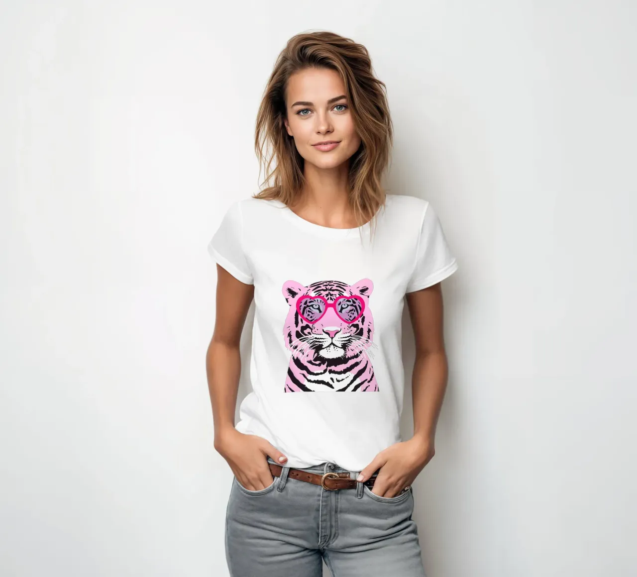 Funky Tiger t-shirt da donna da Asha Designs