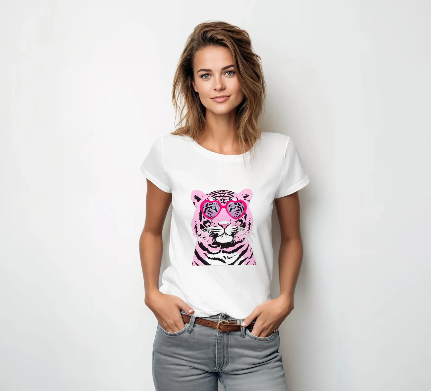 Funky Tiger t-shirt da donna da Asha Designs