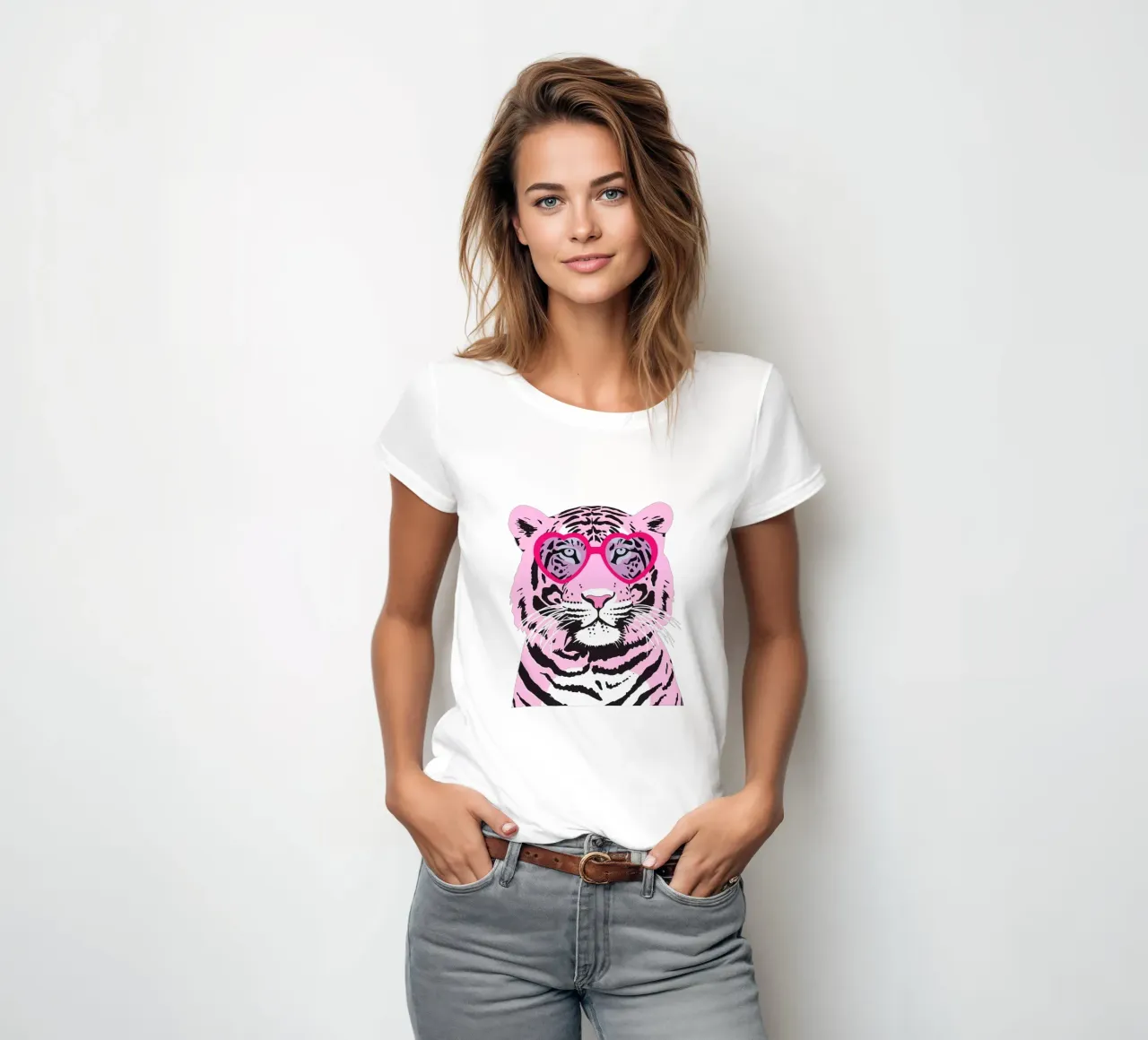 Funky Tiger t-shirt da donna da Asha Designs