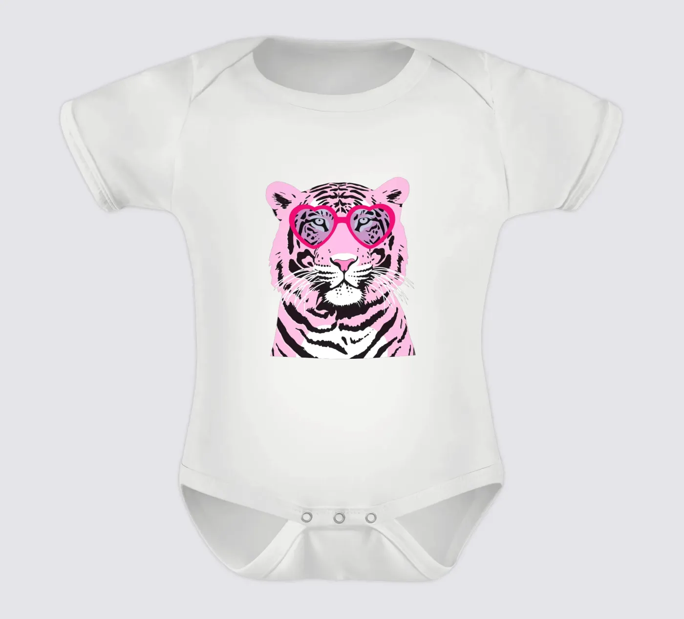 Funky Tiger short-sleeve baby romper by Asha Designs