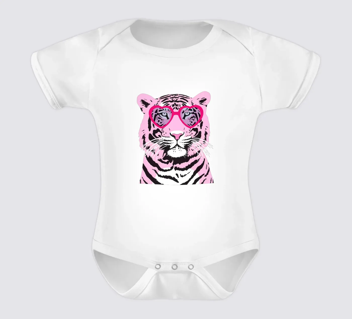 Funky Tiger short-sleeve baby romper by Asha Designs