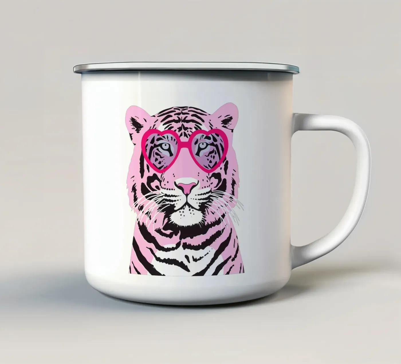 Funky Tiger tazza in smalto da Asha Designs