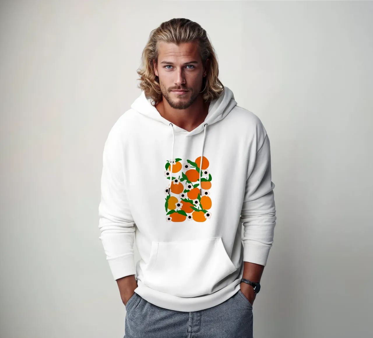 Blooming tangerines felpa con cappuccio da TijanaArtStudio88