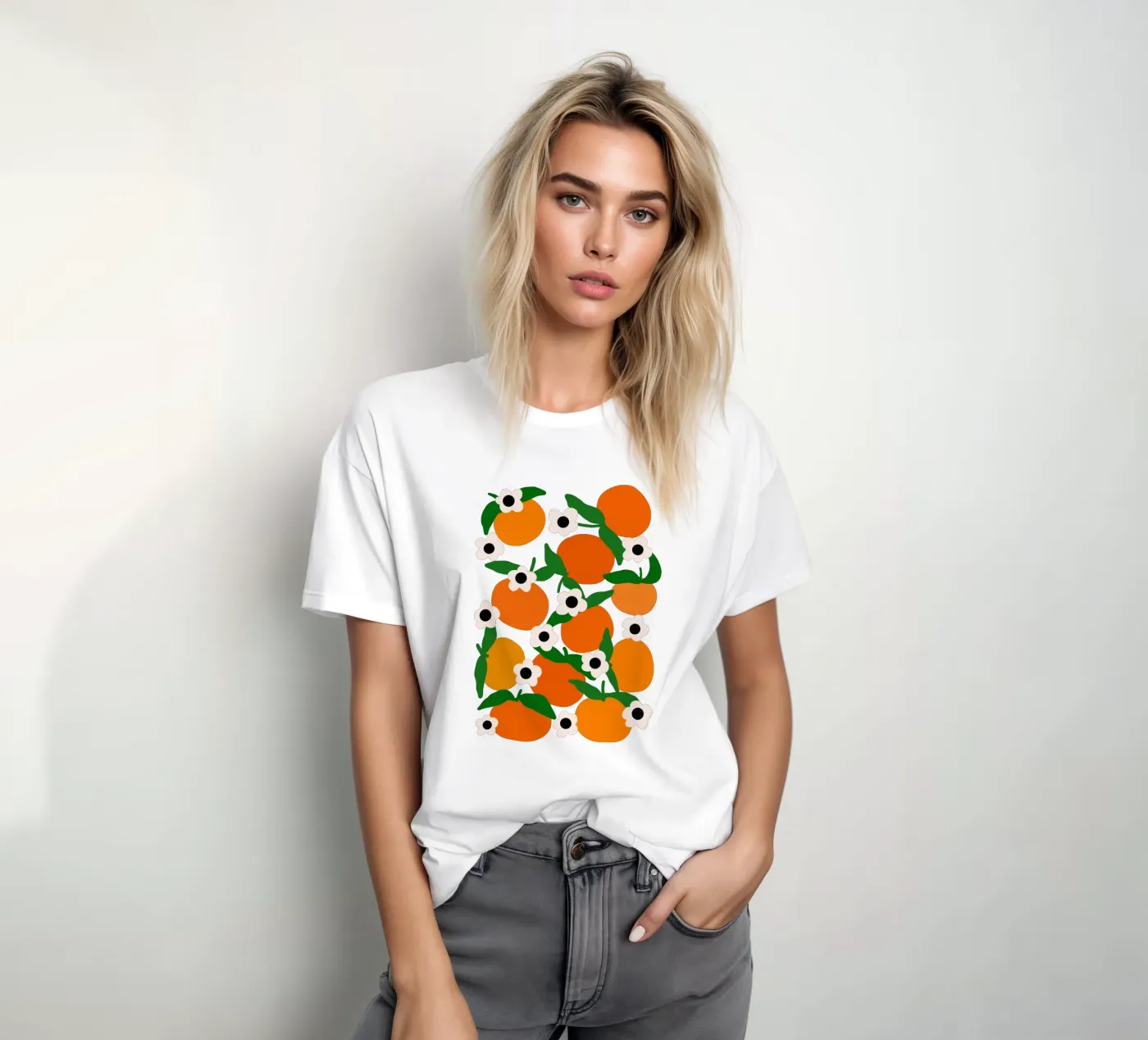 Blooming tangerines t-shirt da TijanaArtStudio88