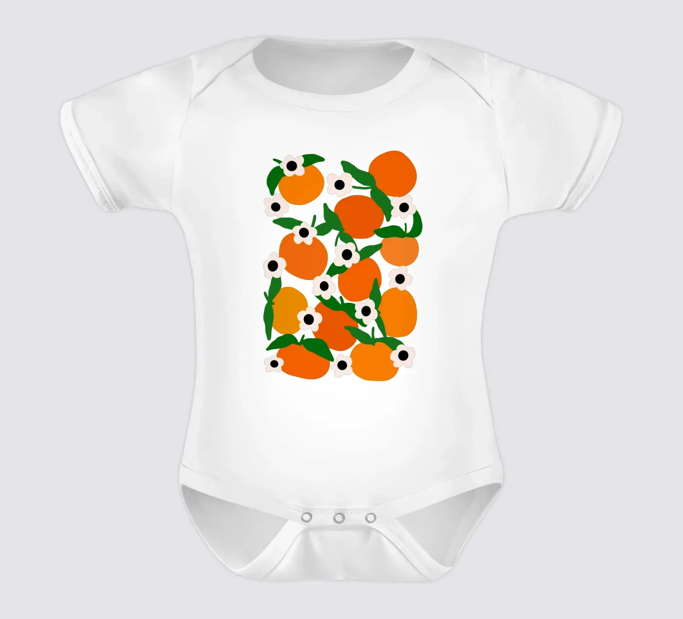 Blooming tangerines body neonato maniche corte da TijanaArtStudio88
