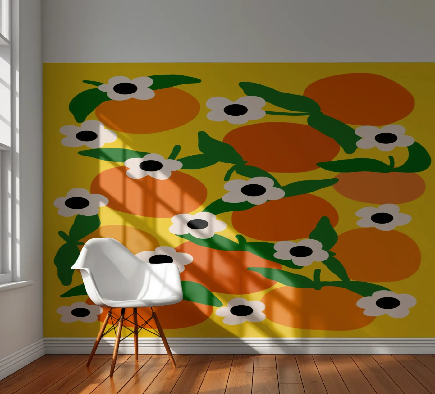 Blooming tangerines fotobehang van TijanaArtStudio88