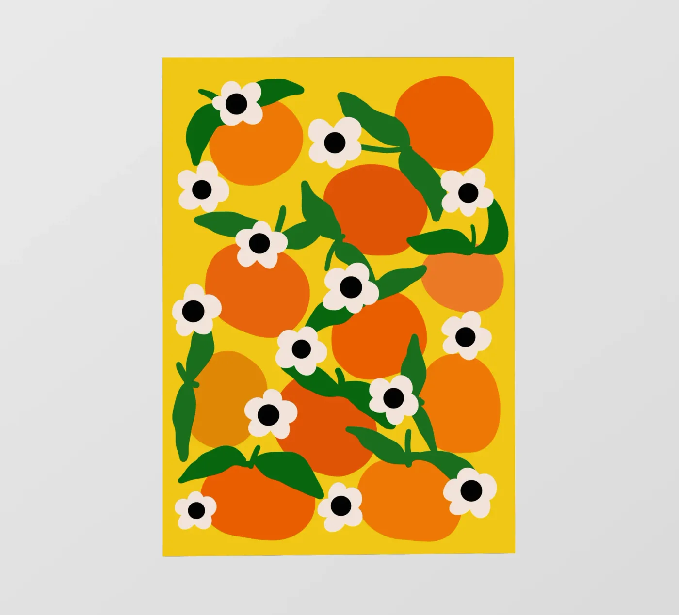 Blooming tangerines fotobehang van TijanaArtStudio88