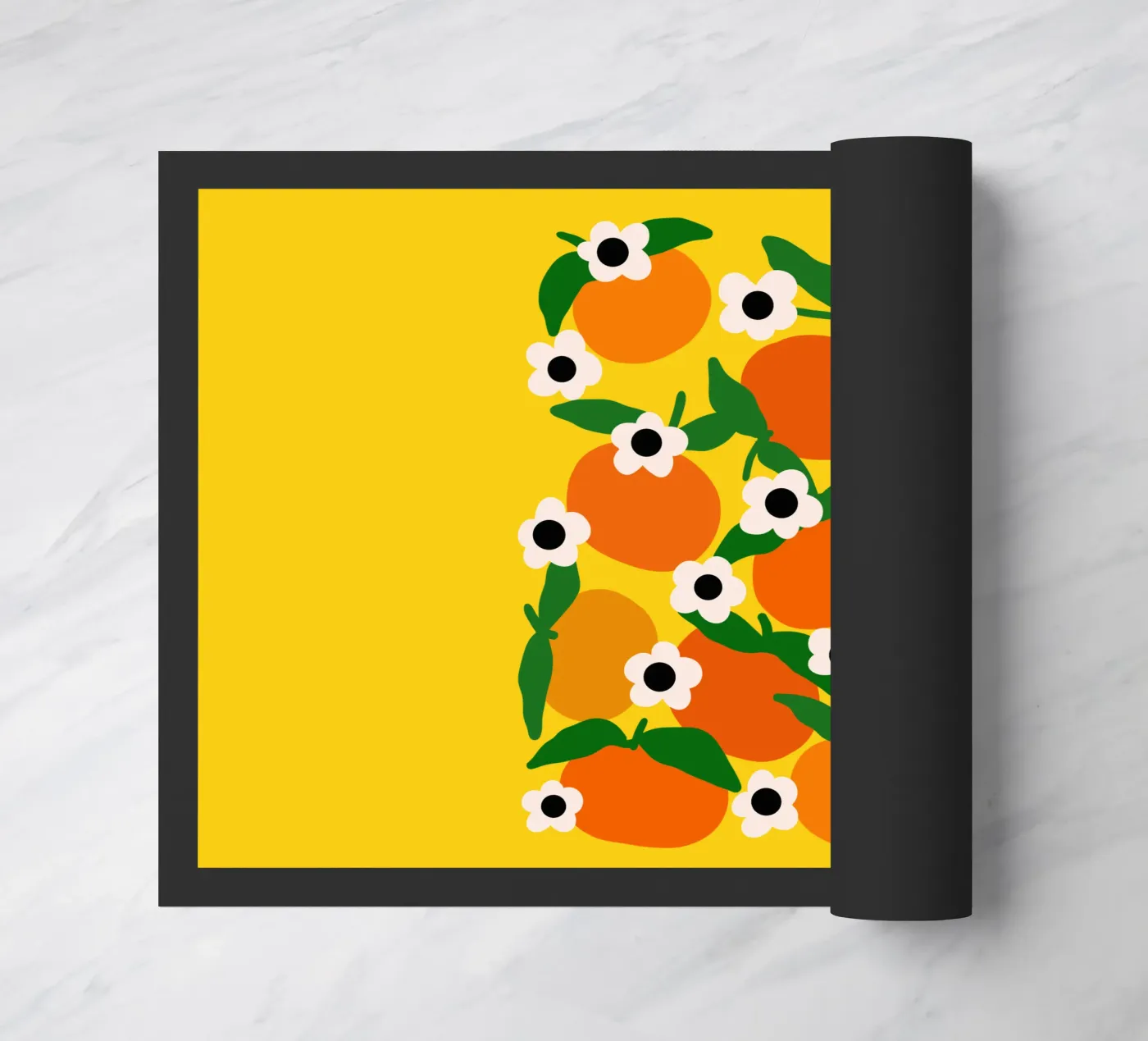 Blooming tangerines doormat by TijanaArtStudio88