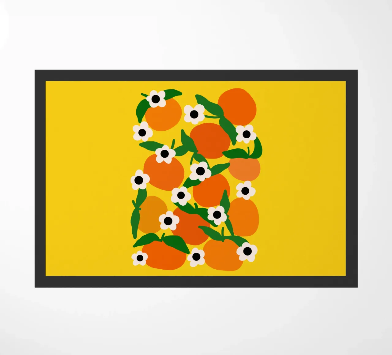 Blooming tangerines doormat by TijanaArtStudio88