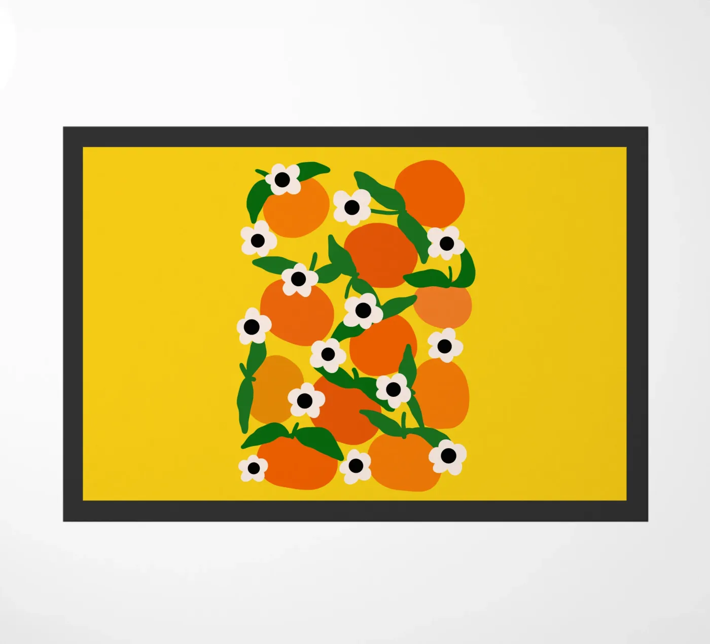 Blooming tangerines doormat by TijanaArtStudio88