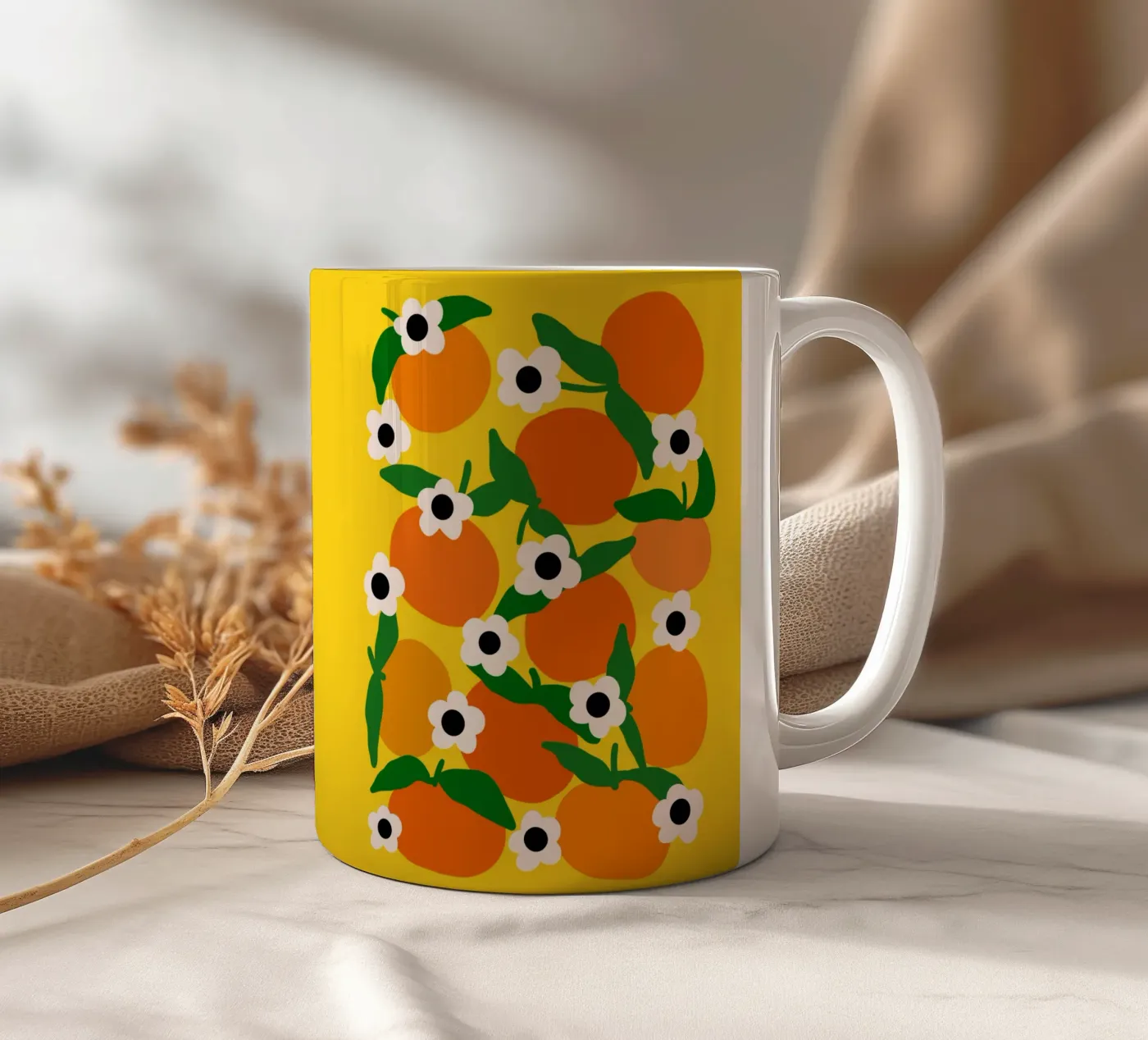 Blooming tangerines tazza in ceramica da TijanaArtStudio88
