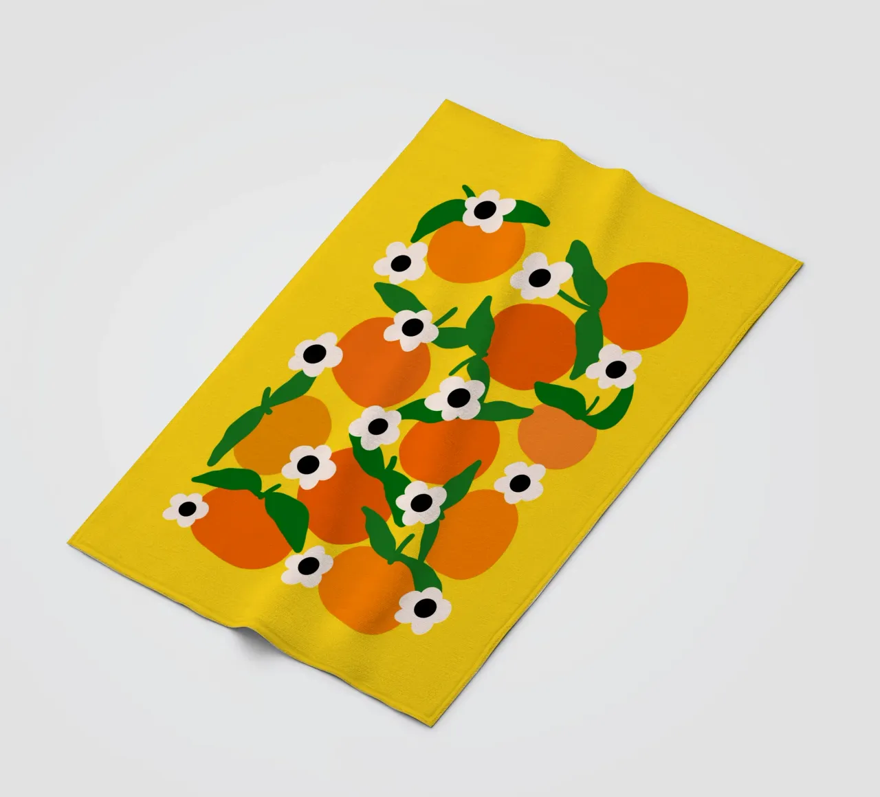 Blooming tangerines Fleecedecke von TijanaArtStudio88