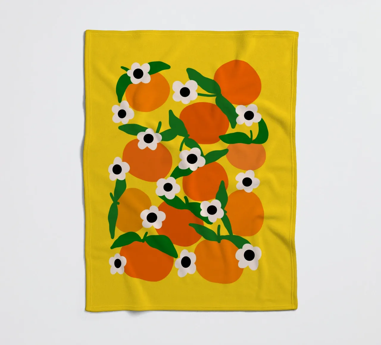Blooming tangerines Fleecedecke von TijanaArtStudio88