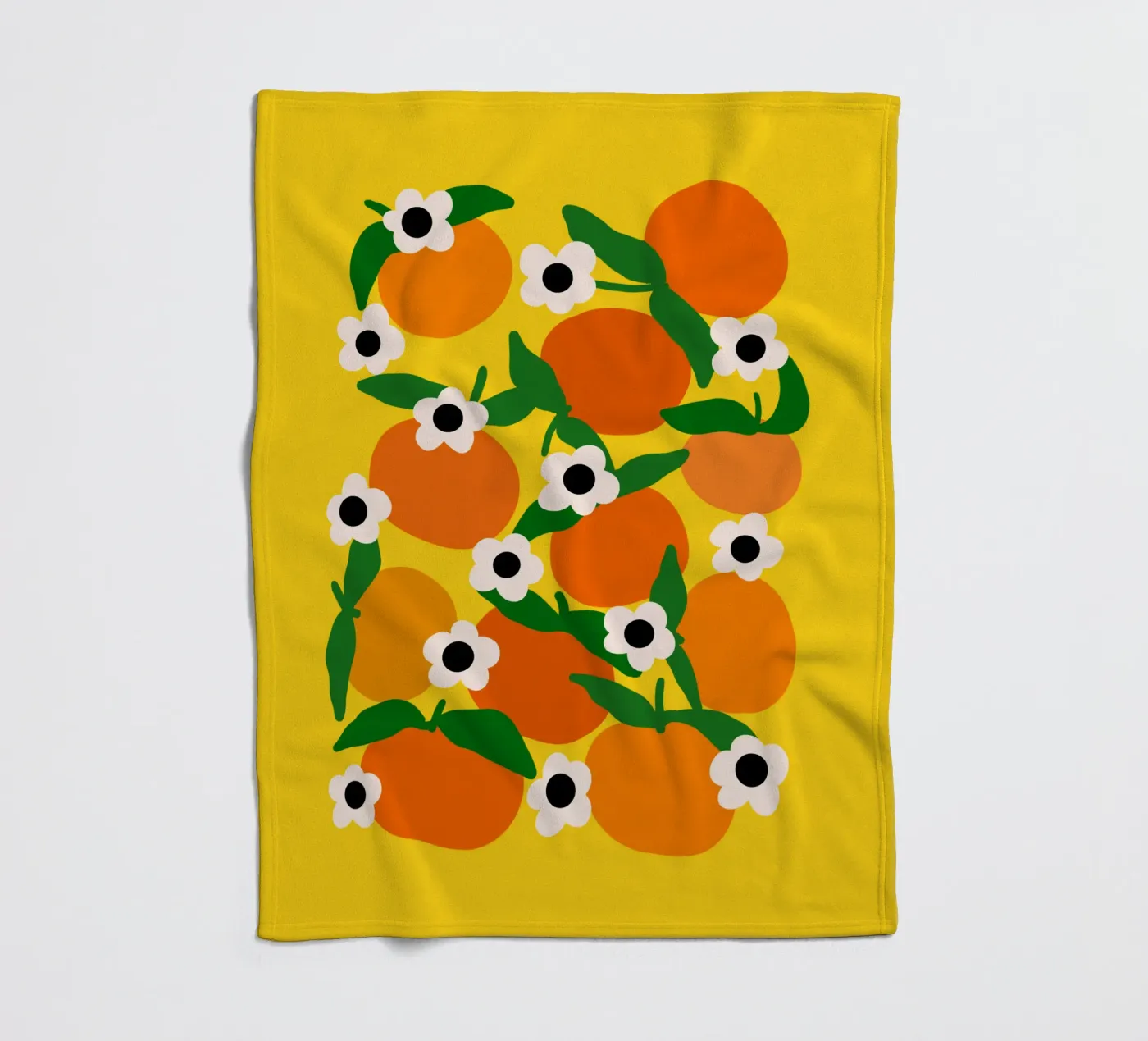 Blooming tangerines Fleecedecke von TijanaArtStudio88