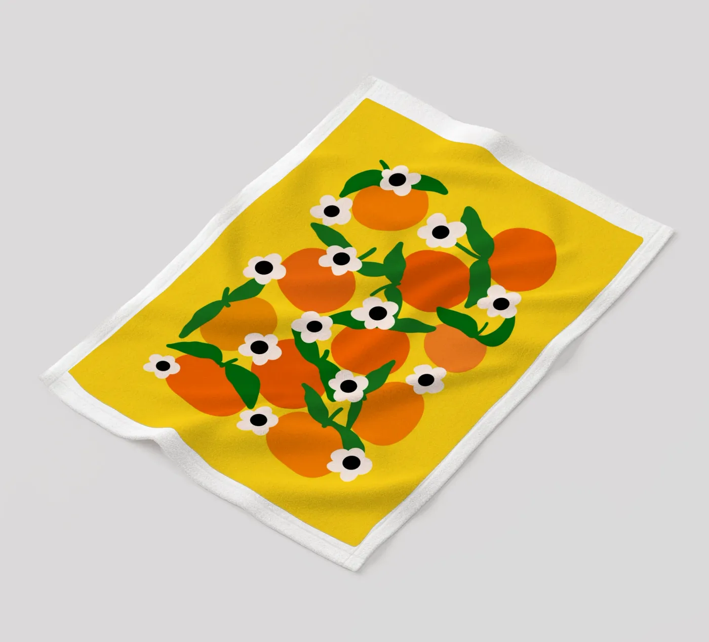 Blooming tangerines Fleecedecke von TijanaArtStudio88