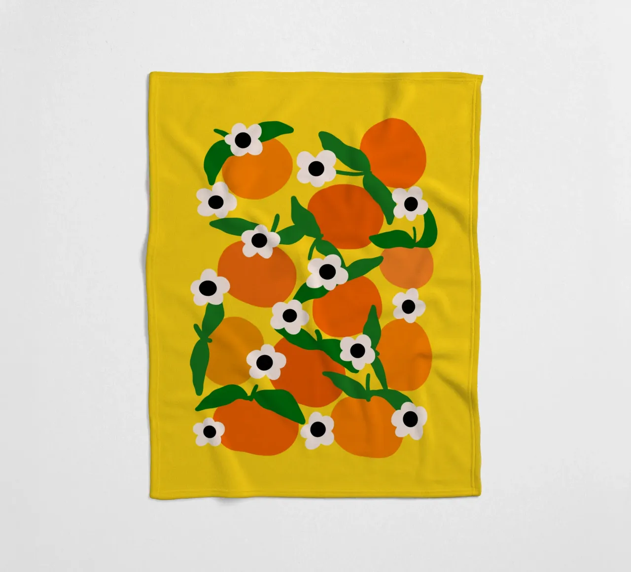 Blooming tangerines Fleecedecke von TijanaArtStudio88