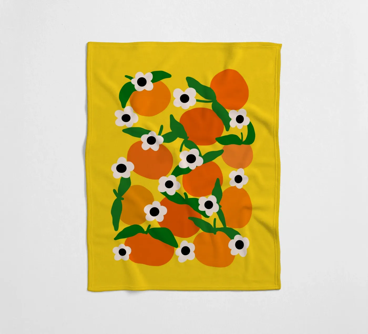 Blooming tangerines Fleecedecke von TijanaArtStudio88