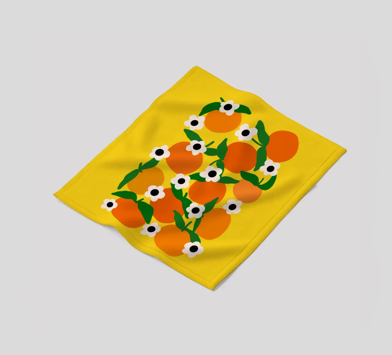 Blooming tangerines Fleecedecke von TijanaArtStudio88