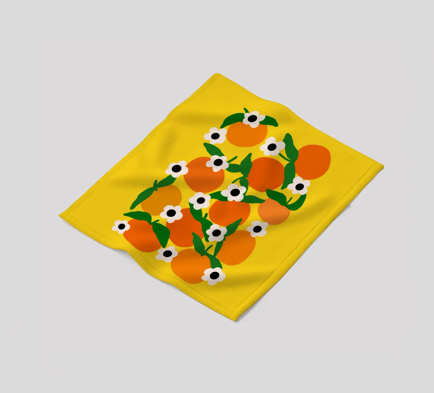 Blooming tangerines Fleecedecke von TijanaArtStudio88