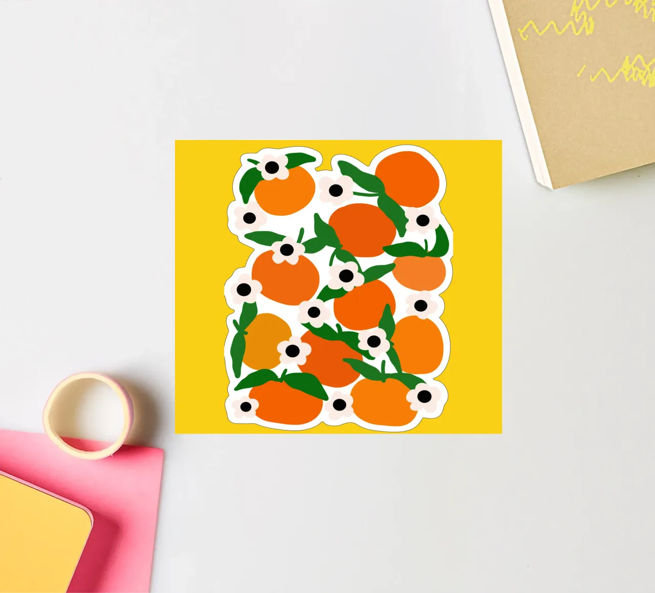 Blooming tangerines sticker van TijanaArtStudio88