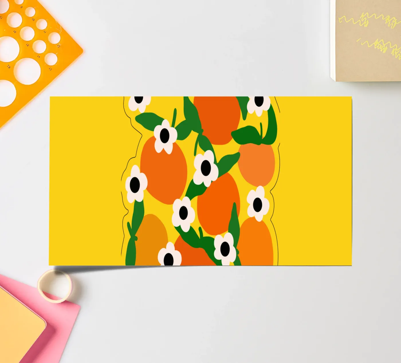 Blooming tangerines foglio adesivo da TijanaArtStudio88