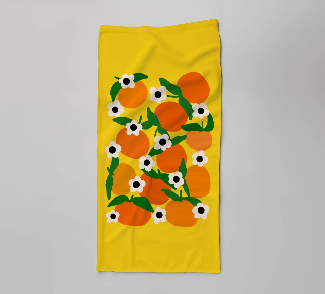 Blooming tangerines badhanddoek van TijanaArtStudio88