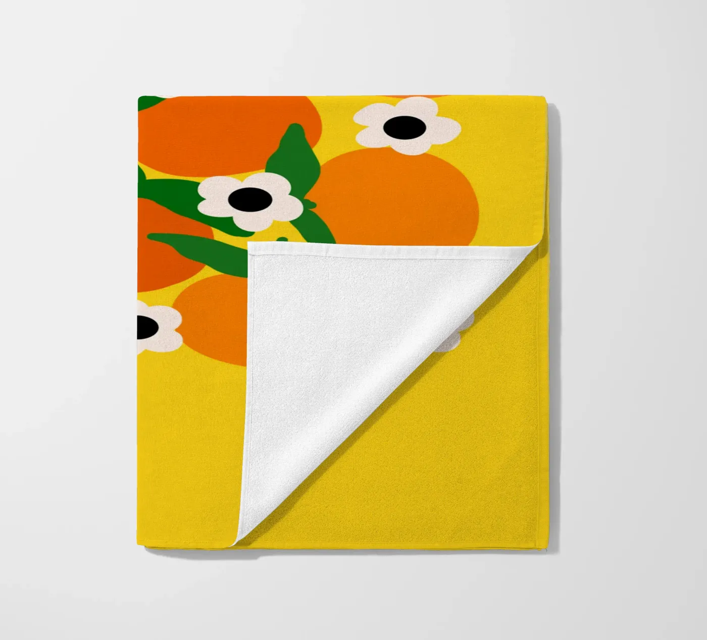 Blooming tangerines beach towel by TijanaArtStudio88