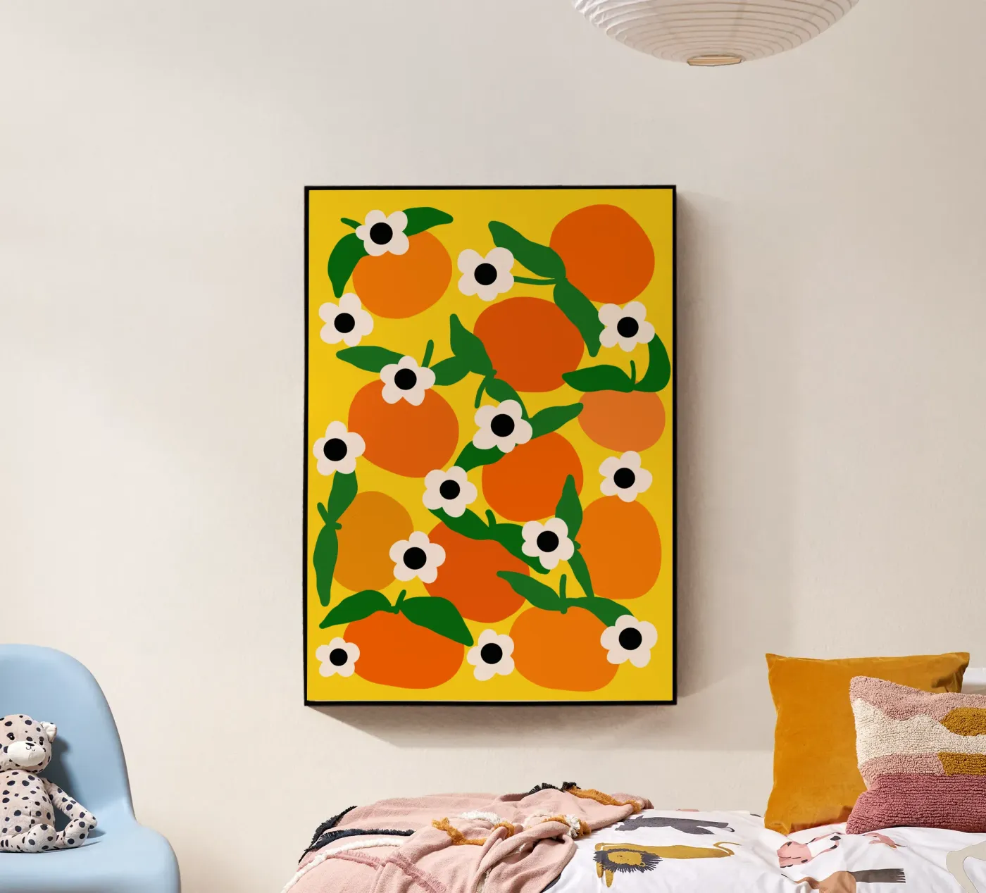 Blooming tangerines Acryl-Glas von TijanaArtStudio88