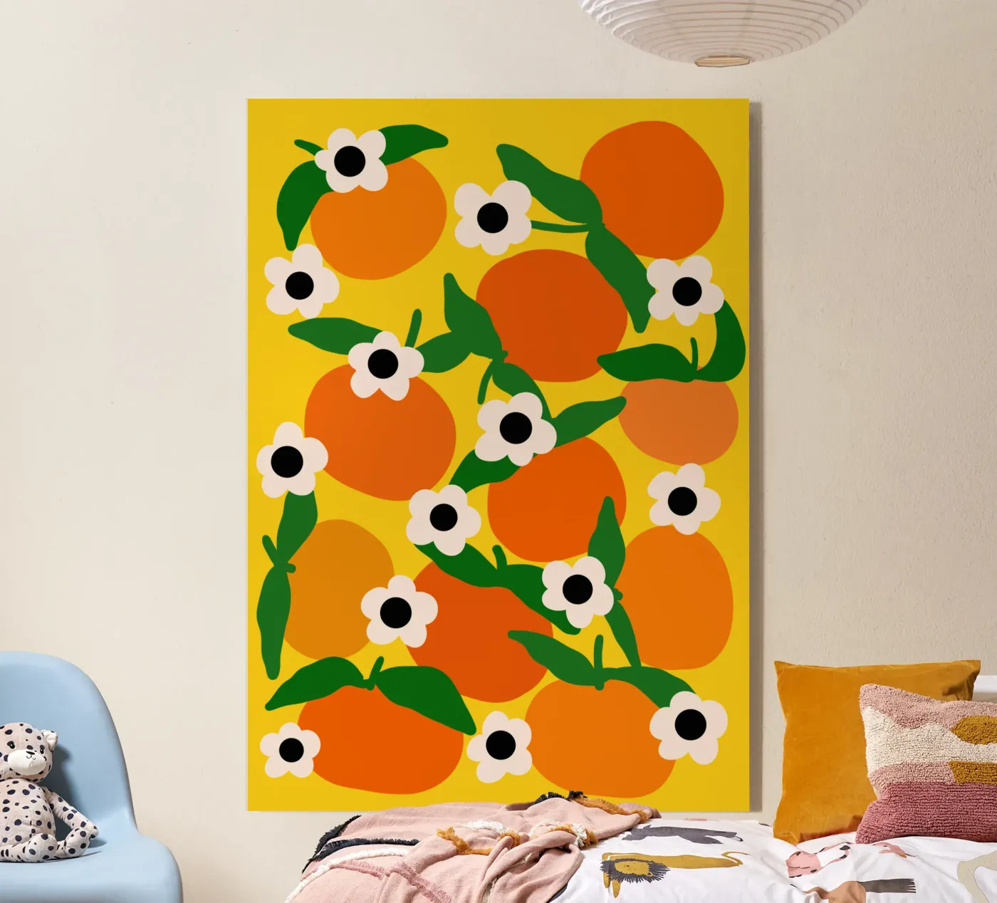 Blooming tangerines Acryl-Glas von TijanaArtStudio88