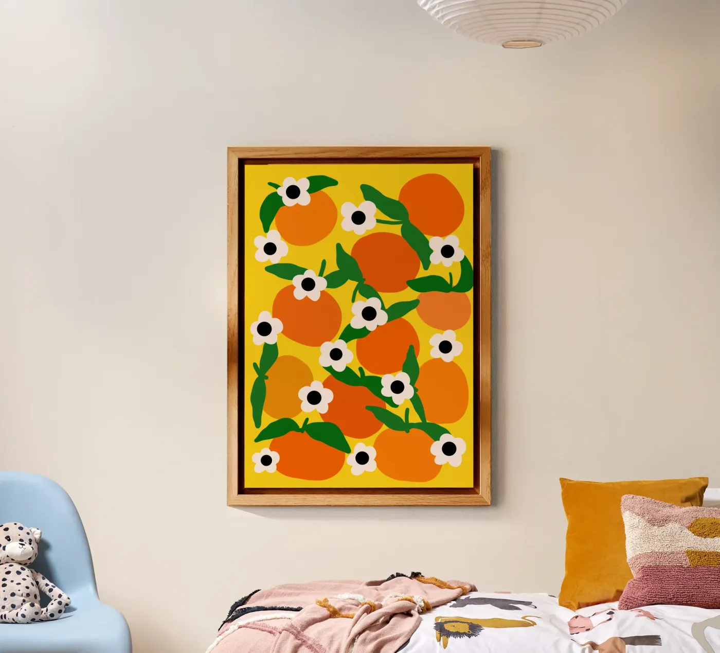 Blooming tangerines aluminium-dibond van TijanaArtStudio88