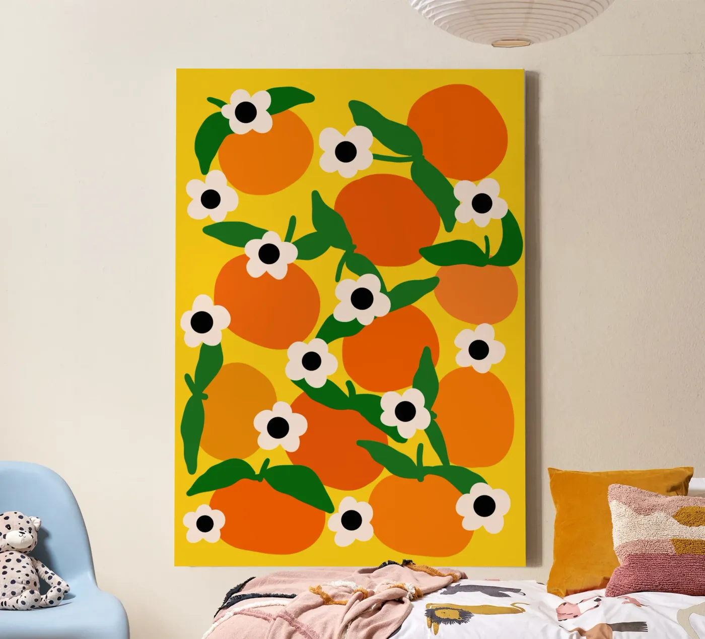 Blooming tangerines canvas by TijanaArtStudio88