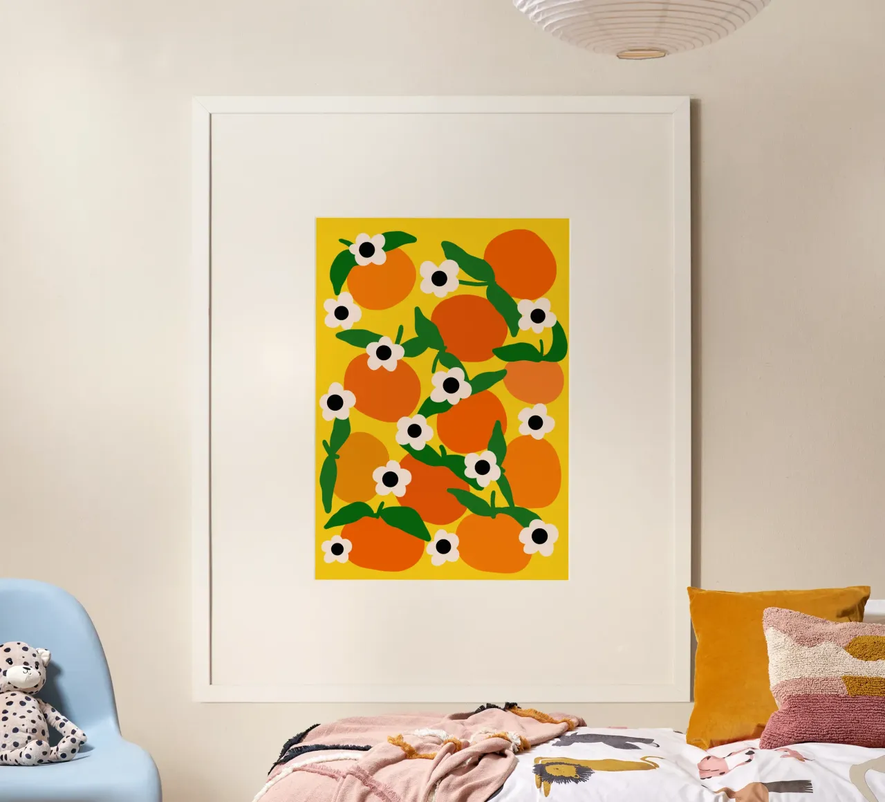 Blooming tangerines poster con telaio in alluminio da TijanaArtStudio88