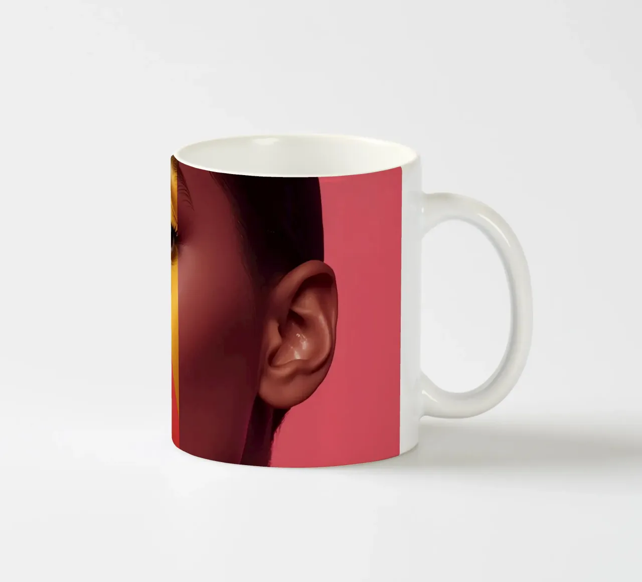 Woman's Face with Four Color Block Sections ceramic mug by DesignDoodle