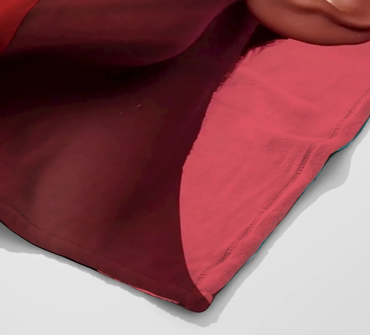 Woman's Face with Four Color Block Sections fleece blanket by DesignDoodle