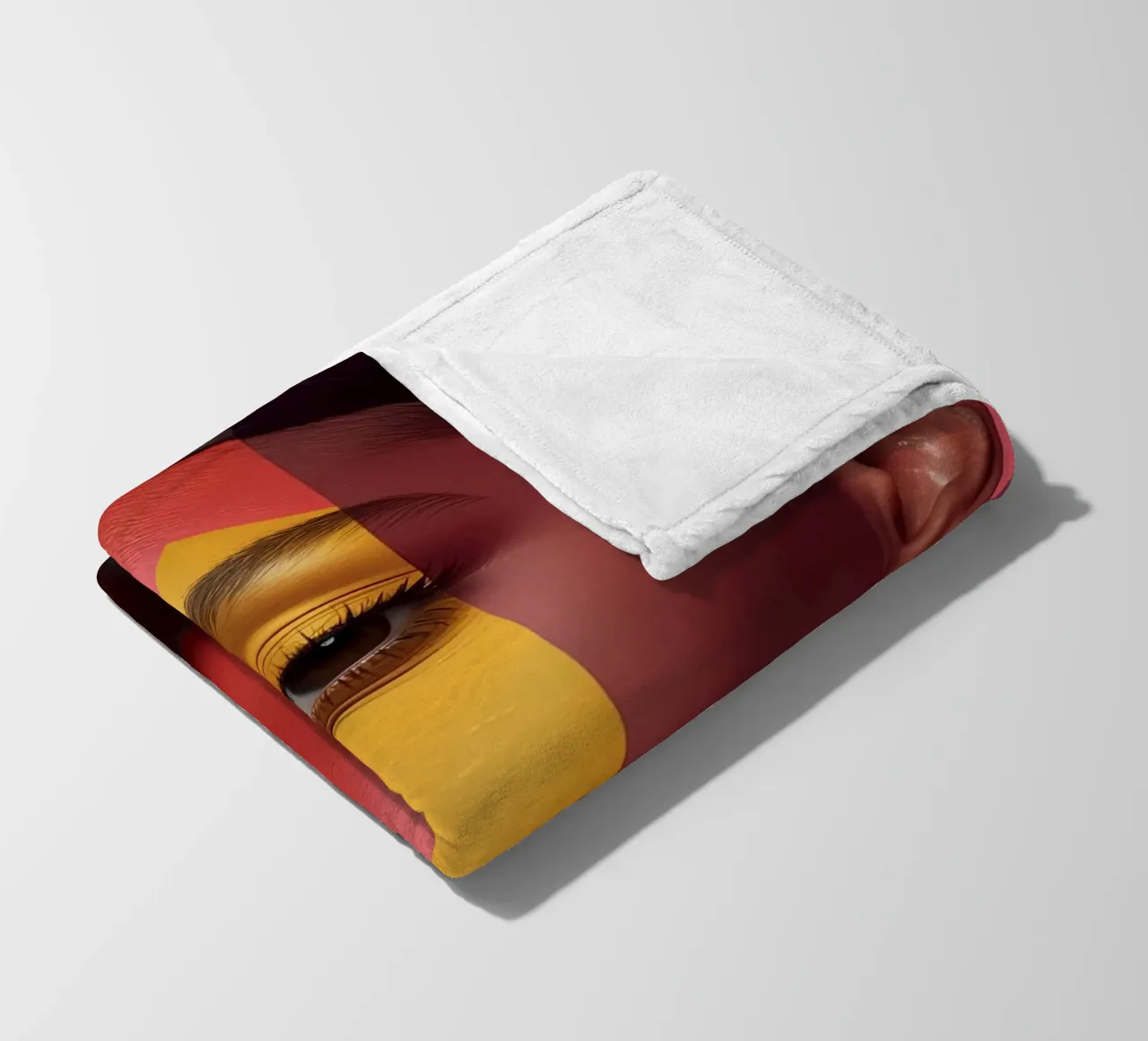 Vrouwengezicht met vier kleurbloksecties fleecedeken van DesignDoodle