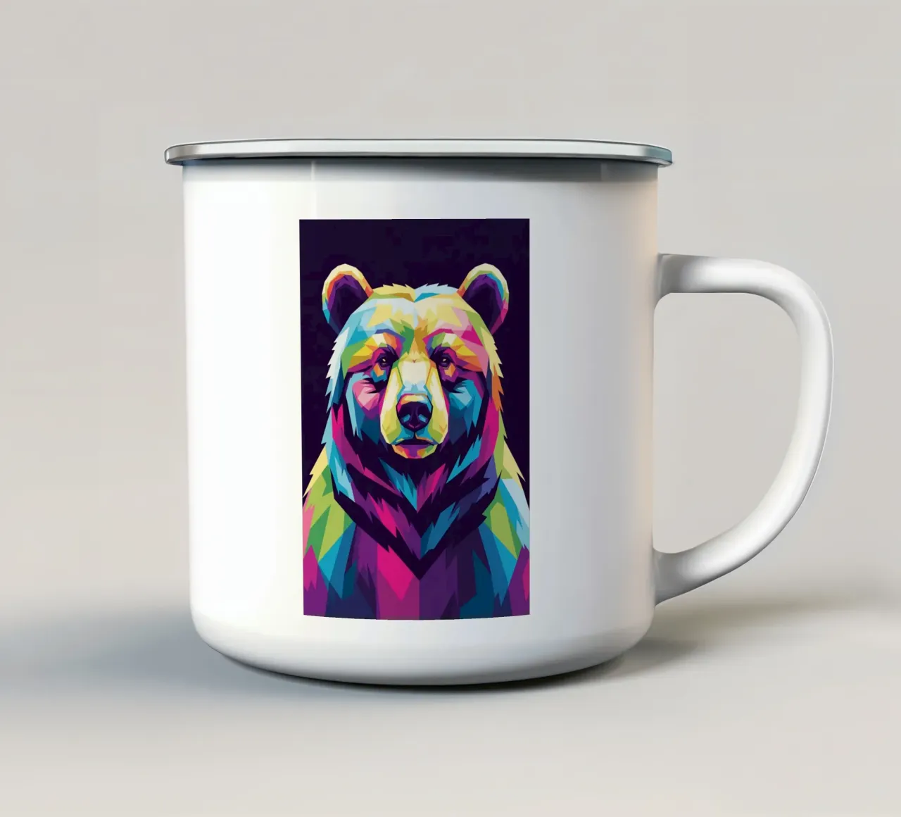 Colorato di orso #1 tazza in smalto da Wild Life studio