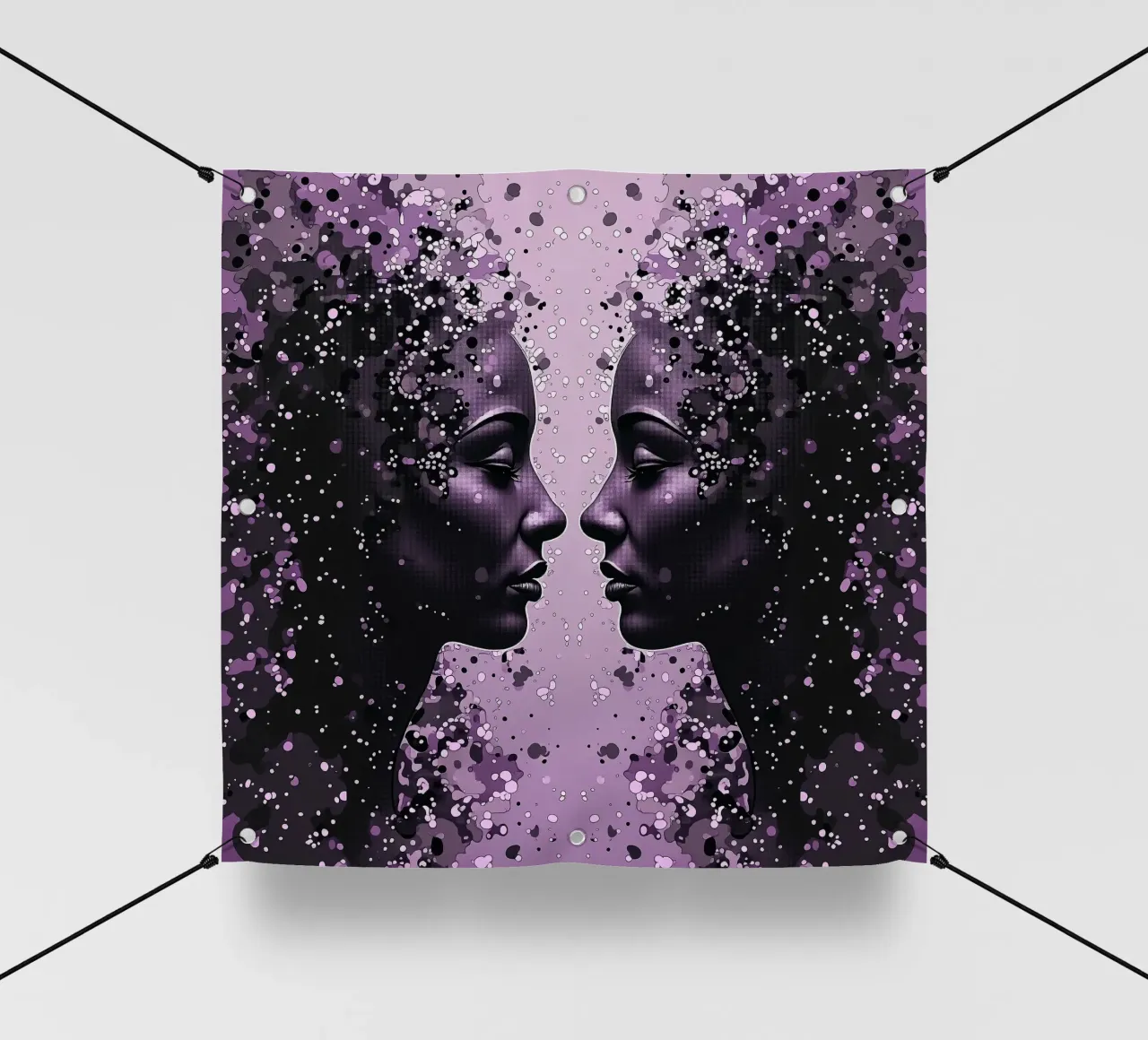 Immagine_specchio_viola_4 telo in pvc da AI-Portraits by LK