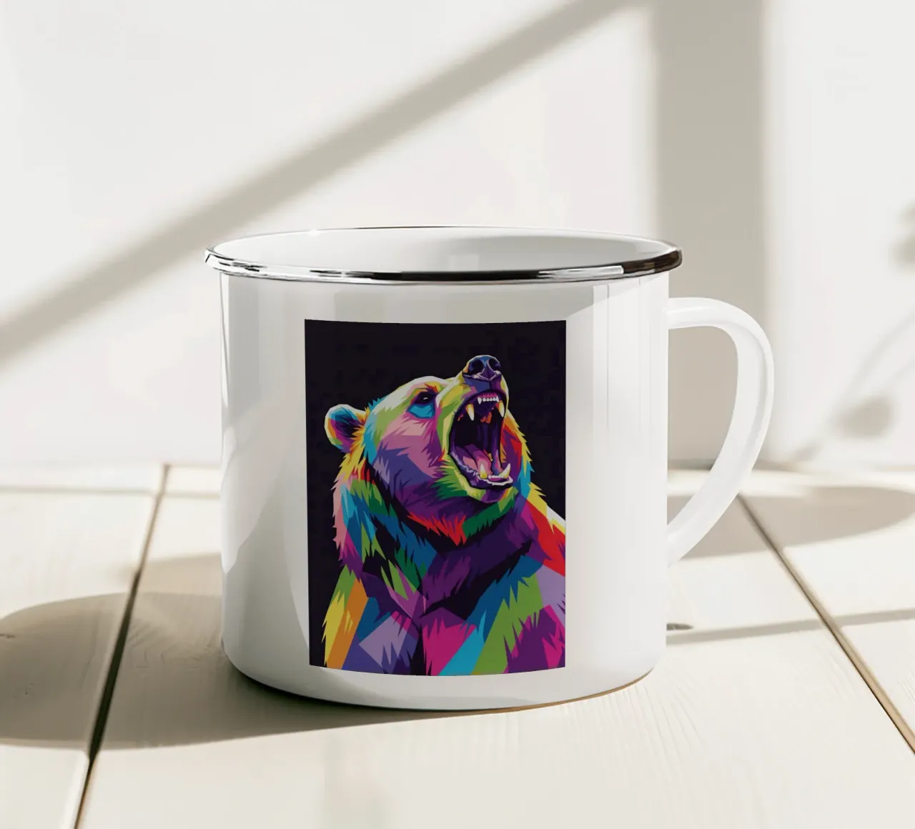 Colorato di orso #2 tazza in smalto da Wild Life studio